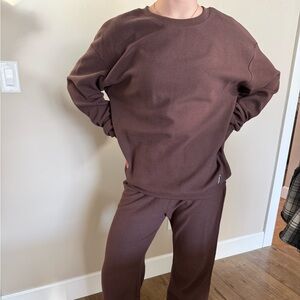 Chocolate Brown Comfrt Waffle Lounge Set